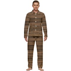 Texture Wood,dark Men s Long Sleeve Velvet Pocket Pajamas Set by nate14shop