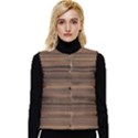 Texture Wood,dark Women s Short Button Up Puffer Vest View1