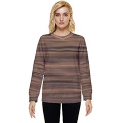 Texture Wood,dark Hidden Pocket Sweatshirt