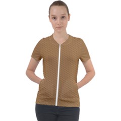 Template-wood Design Short Sleeve Zip Up Jacket by nateshop