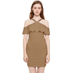 Template-wood Design Shoulder Frill Bodycon Summer Dress by nateshop