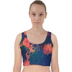 Background-abstrac Orange Velvet Racer Back Crop Top by nateshop