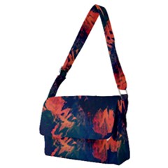 Background-abstrac Orange Full Print Messenger Bag (m) by nateshop