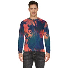 Background-abstrac Orange Men s Fleece Sweatshirt