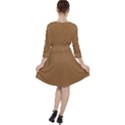 Template-wood Design Quarter Sleeve Ruffle Waist Dress View2