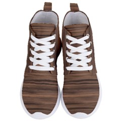 Texture Wood,dark Women s Lightweight High Top Sneakers by nateshop