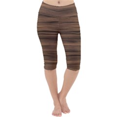 Texture Wood,dark Lightweight Velour Cropped Yoga Leggings by nateshop