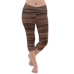 Texture Wood,dark Lightweight Velour Capri Yoga Leggings by nateshop