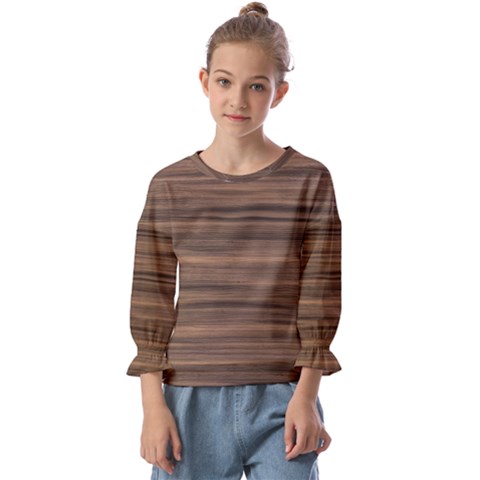 Texture Wood,dark Kids  Cuff Sleeve Top by nateshop