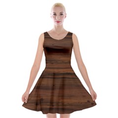 Texture-dark Wood Velvet Skater Dress by nateshop