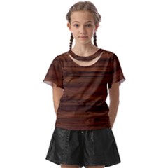 Texture-dark Wood Kids  Front Cut Tee by nateshop