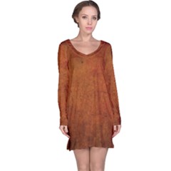 Brown Long Sleeve Nightdress by nateshop