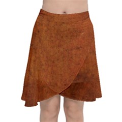 Brown Chiffon Wrap Front Skirt by nateshop