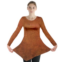 Brown Long Sleeve Tunic  by nateshop