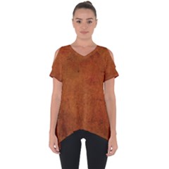 Brown Cut Out Side Drop Tee by nateshop