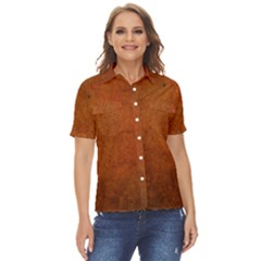 Brown Women s Short Sleeve Double Pocket Shirt