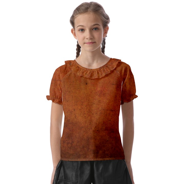 Brown Kids  Frill Chiffon Blouse