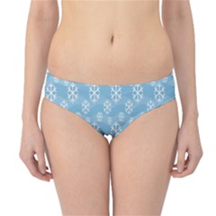 Snowflakes, White Blue Hipster Bikini Bottoms by nateshop