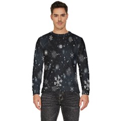 Snowflakes,white,black Men s Fleece Sweatshirt