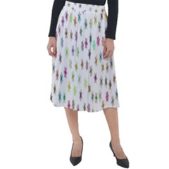 Snowflakes,colors Of The Rainbow Classic Velour Midi Skirt 