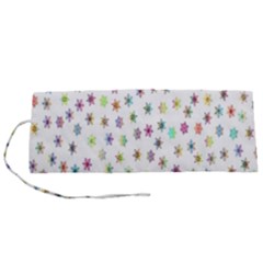 Snowflakes,colors Of The Rainbow Roll Up Canvas Pencil Holder (s) by nateshop