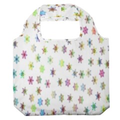 Snowflakes,colors Of The Rainbow Premium Foldable Grocery Recycle Bag