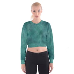 Dark Green Abstract Cropped Sweatshirt by nateshop