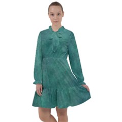 Dark Green Abstract All Frills Chiffon Dress by nateshop