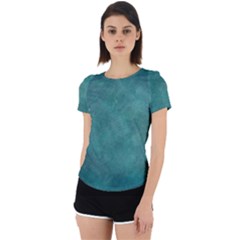 Dark Green Abstract Back Cut Out Sport Tee by nateshop