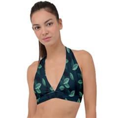 Leaves Halter Plunge Bikini Top by nateshop