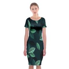 Leaves Classic Short Sleeve Midi Dress by nateshop