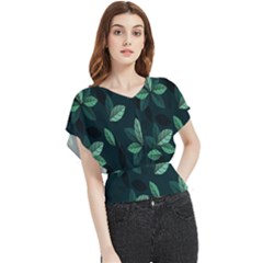 Leaves Butterfly Chiffon Blouse