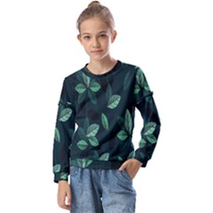 Leaves Kids  Long Sleeve Tee With Frill 