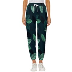 Leaves Cropped Drawstring Pants