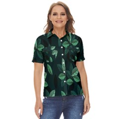 Leaves Women s Short Sleeve Double Pocket Shirt