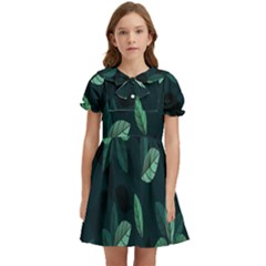 Leaves Kids  Bow Tie Puff Sleeve Dress