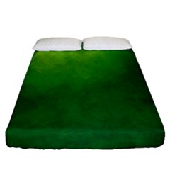 Light Green Abstract Fitted Sheet (queen Size)