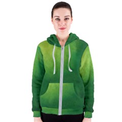 Light Green Abstract Women s Zipper Hoodie