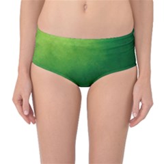 Light Green Abstract Mid-waist Bikini Bottoms by nateshop