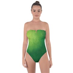 Light Green Abstract Tie Back One Piece Swimsuit by nateshop