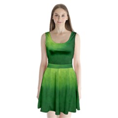 Light Green Abstract Split Back Mini Dress  by nateshop