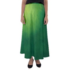 Light Green Abstract Flared Maxi Skirt by nateshop