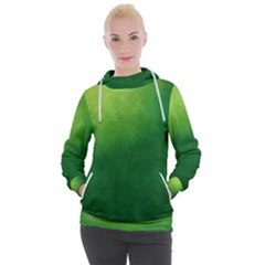 Light Green Abstract Women s Hooded Pullover