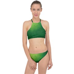 Light Green Abstract Racer Front Bikini Set by nateshop