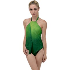 Light Green Abstract Go With The Flow One Piece Swimsuit by nateshop