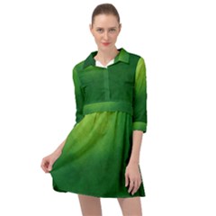 Light Green Abstract Mini Skater Shirt Dress by nateshop