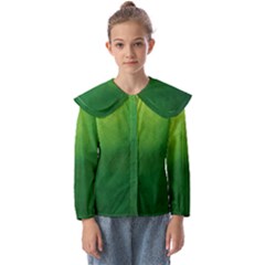 Light Green Abstract Kids  Peter Pan Collar Blouse by nateshop