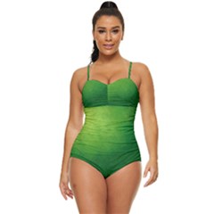 Light Green Abstract Retro Full Coverage Swimsuit by nateshop