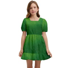 Light Green Abstract Kids  Short Sleeve Dolly Dress