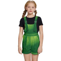 Light Green Abstract Kids  Short Overalls